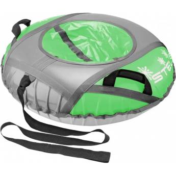 Санки надувные (тюбинг) STELS 110 см тент с камерой, салатовый/серый