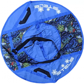 Санки надувные (тюбинг) STELS 110 см ткань с рисунком без камеры СН030, голубой/синий+FREEGUN