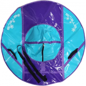 Санки надувные (тюбинг) STELS 125 см, тент без камеры СН040.125, серый/бирюзовый+фиолетовый
