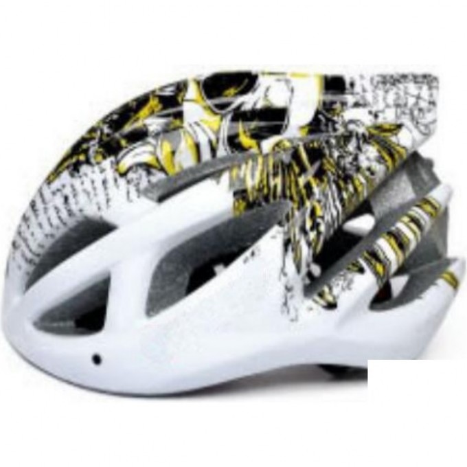Шлем STELS FSD-HL007 (in-mold). Размер L (54-61 см) жёлто-белый 600310