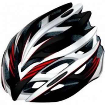 Шлем STELS FSD-HL008 (in-mold). Размер L (54-61 см) красно-чёрно-белый