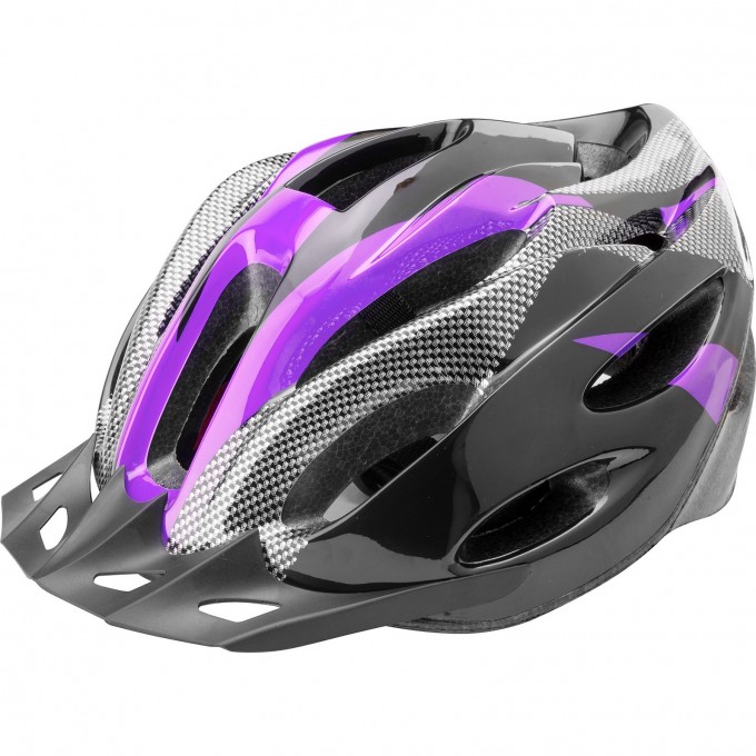 Шлем STELS FSD-HL021 (out-mold). Размер L (58-60 см) чёрно-пурпурный. 600124