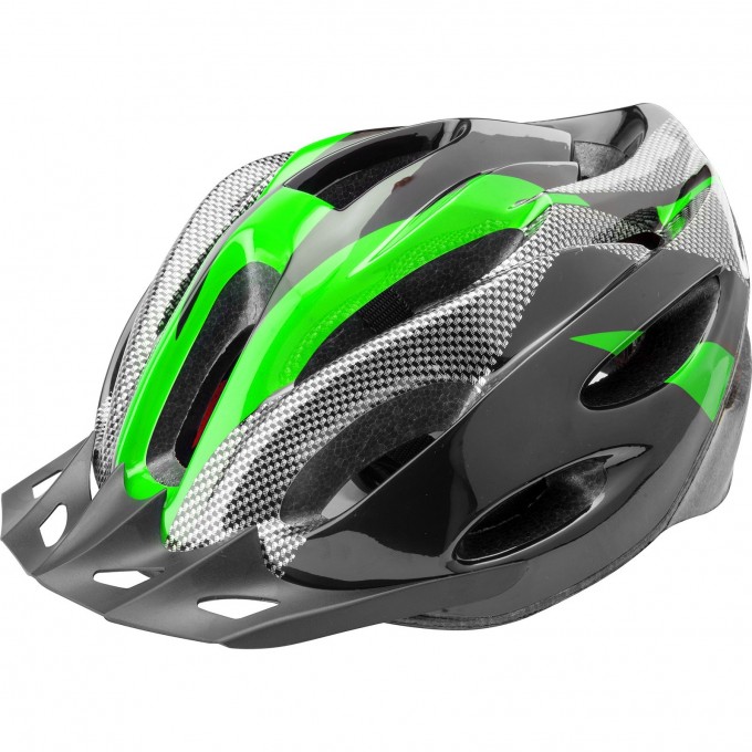 Шлем STELS FSD-HL021 (out-mold). Размер L (58-60 см) чёрно-зелёный. 600123