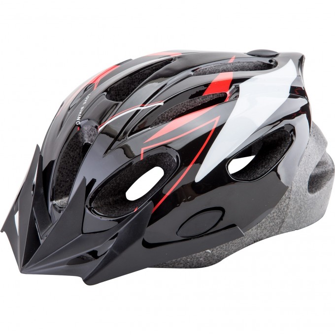 Шлем защитный (подростковый) STELS MB11 (out mold) с козырьком черно-бело-красный L 600137