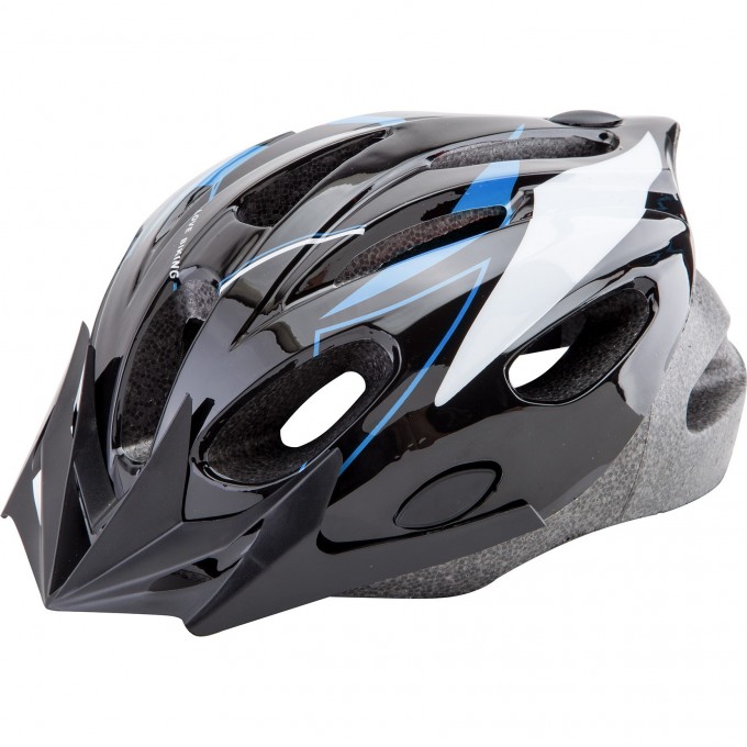 Шлем защитный (подростковый) STELS MB11 (out mold) с козырьком чёрно-бело-синий L 600136