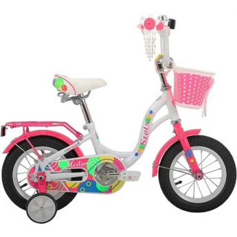 Велосипед STELS 12" MISTERY C (JU135611), бело-розовый, 2024