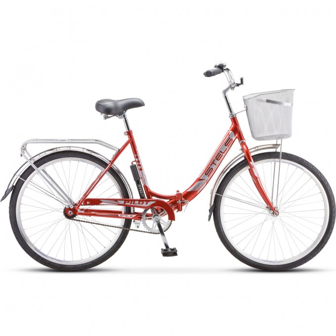 Велосипед STELS 26" Pilot 810 (с корзиной) (LU093334) красный, 2023 JU000409752022JU0011431