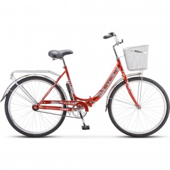 Велосипед STELS 26" Pilot 810 (с корзиной) (LU093334) красный, 2023