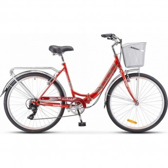 Велосипед STELS 26" Pilot 850 (с корзиной) (LU093354) красный, 2023