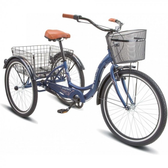 Велосипед STELS Energy III 26" K010 синий/золотой (с корзиной) (LU098804), рама 16" KUBC0068262021KU0003093