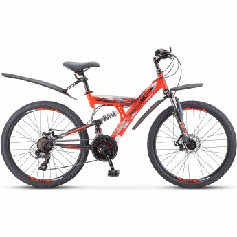Велосипед STELS Focus 24" MD 18 sp V010 красный/чёрный (LU098194), рама 16"