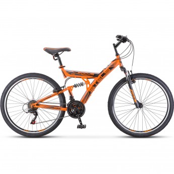 Велосипед STELS Focus 26" V 18 sp V030 оранжевый/черный (LU086305), рама 18"