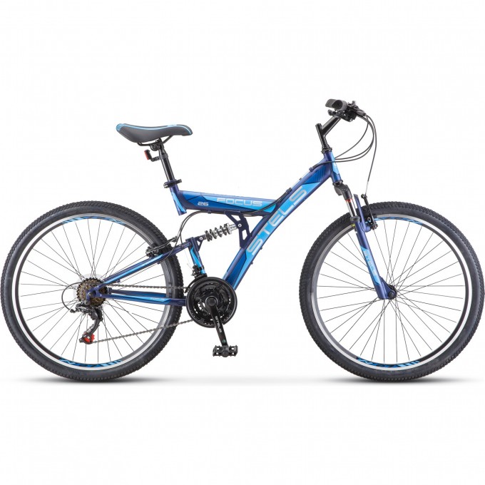 Велосипед STELS Focus 26" V 18 sp V030 темно-синий/синий (LU086305), рама 18", 2023 KUBC0067662021KU0005246
