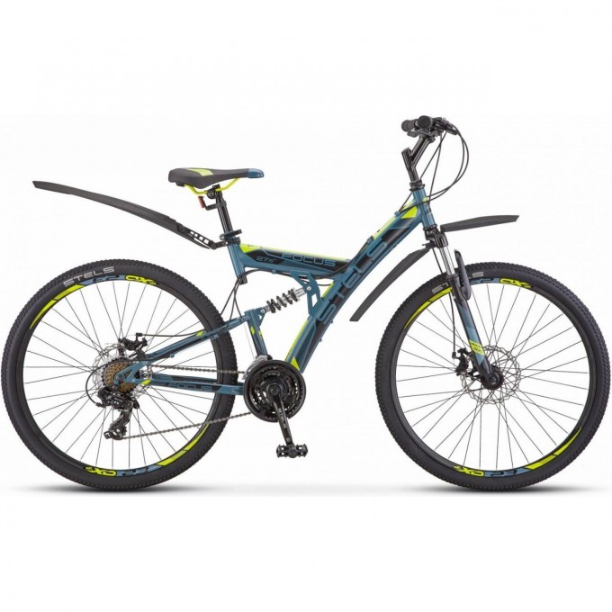 Велосипед STELS Focus 27,5" MD 21 sp V010 серый/желтый (LU089832), рама 19", 2023 KUBC0068042021KU0004629