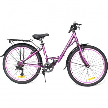 Велосипед STELS Miss-4300 V V010 Фиолетовый/Розовый (LU098484), рама 14"