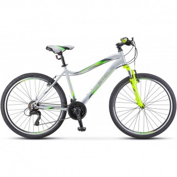 Велосипед STELS Miss-5000 V V050 серебристый/салатовый (LU096326), рама 16"