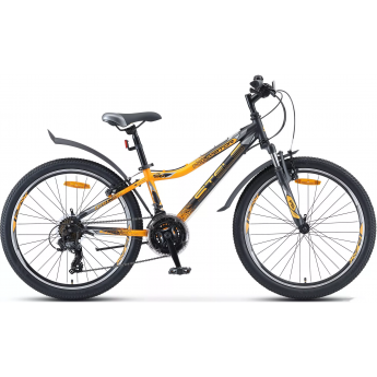 Велосипед STELS Navigator 24" 410 V 21 sp V010 чёрный/желтый (LU091557), рама 12"