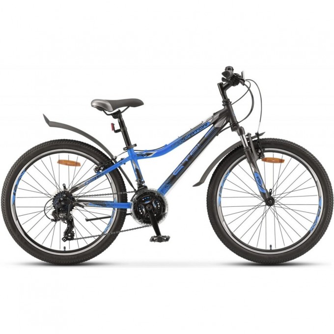 Велосипед STELS Navigator 24" 410 V 21 sp V010 чёрный/синий (LU091557), рама 12" JU000424422023JU0001500