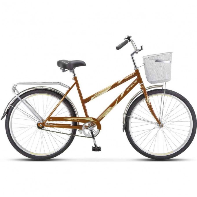 Велосипед STELS Navigator 26" 205 C Z010 коричневый (с корзиной) (LU101264) рама 19" 4680091562388
