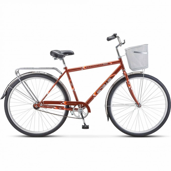 Велосипед STELS Navigator 28" 300 Gent Z010/Z011 (с корзиной) (LU085341) светло-коричневый, 2023 JU000401132022JU0004582