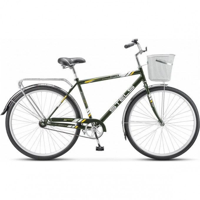 Велосипед STELS Navigator 28" 300 С Z010 (с корзиной) (LU101059) оливковый, 2023 JU000408902022JU0006907