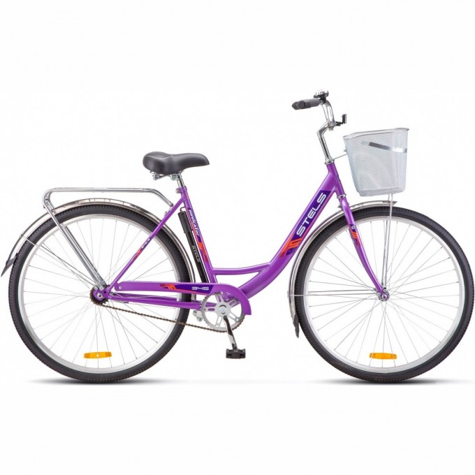 Велосипед STELS Navigator 28" 345 Z010/Z011 (с корзиной) (LU085343) пурпурный, 2023 JU000408492022JU0008144