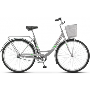 Велосипед STELS Navigator 28" 345 Z010/Z011 (с корзиной) (LU085343) серо-зеленый, 2023