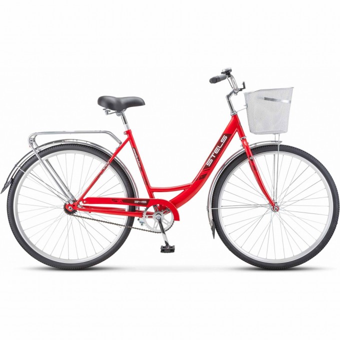 Велосипед STELS NAVIGATOR 345 Z010/Z011 28" с корзиной красный JU000400232022JU0005659