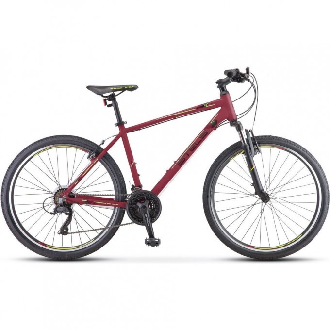 Велосипед STELS Navigator 590 V K010 бордовый/салатовый (LU094324), рама 16", 2023 KUBC0066182021KU0001509