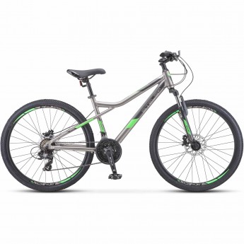 Велосипед STELS Navigator 610 D V010 Серый/Зеленый 26" (LU093801), рама 14"