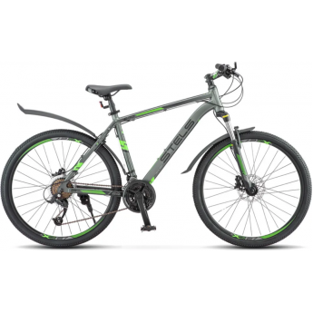 Велосипед STELS Navigator 640 D V010 антрацитовый/зелёный 26" (LU091518), рама 14,5", 2023