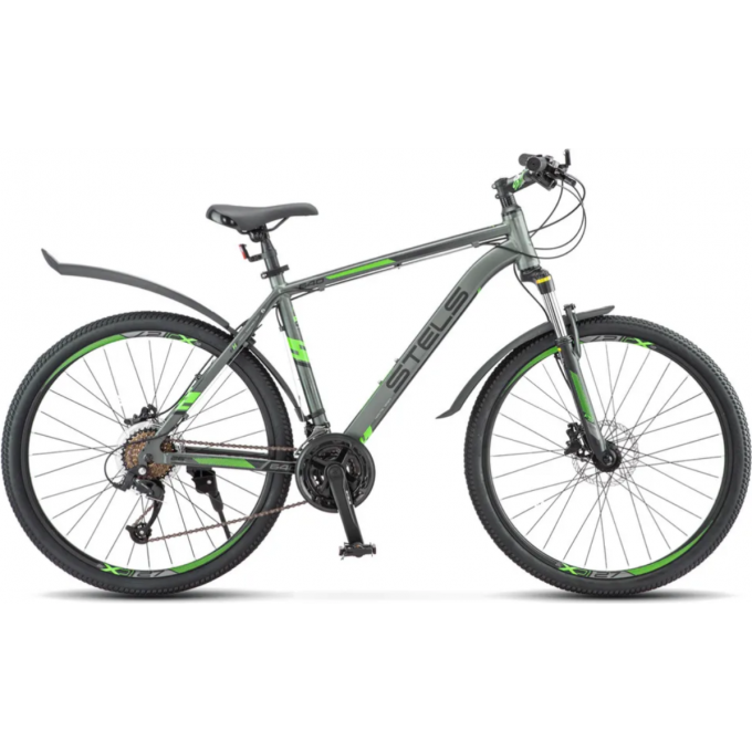 Велосипед STELS Navigator 640 D V010 антрацитовый/зелёный 26" (LU091518), рама 14,5" KUBC0065202021KU0001076