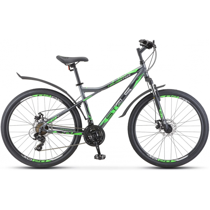 Велосипед STELS Navigator 710 MD V020 антрацитовый/зелёный/чёрный 27.5" (LU093864), рама 18", 2023 KUBC0068322021KU0003398
