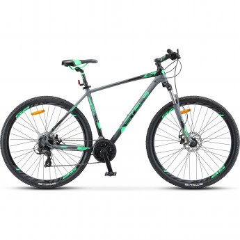 Велосипед STELS Navigator 930 MD V010 антрацитовый/зеленый 29" (LU091698), рама 18,5"